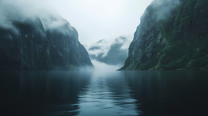 Poster - misty fjord landscapes