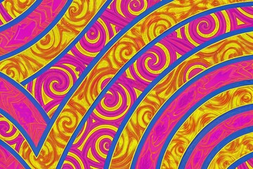 Wall Mural - Vibrant Abstract Graphic Background With Swirling Patterns. Generative AI