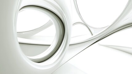 Abstract White Architectural Design With Circular Forms