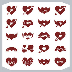 Red Heart Vector Icons A Complete Collection of Love Symbols