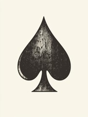 Leinwandbilder - Symbol of a spade featuring a vintage design with textures, suitable for artistic or gaming contexts. Generative AI
