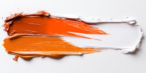 Sticker - Abstract Paint Swatch Orange Brown and White Brushstrokes on a T