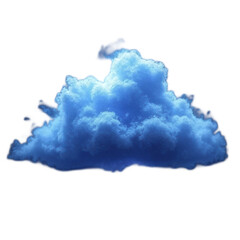 Soft Blue Cloud with Fluffy Texture on Dark Background