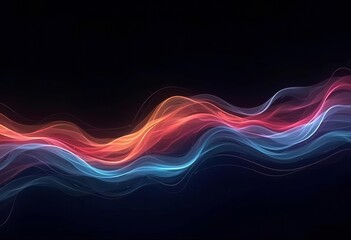 Wall Mural - Abstract colorful waves on a black background. 