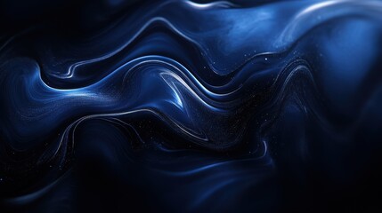 Wall Mural - Abstract Blue Swirls with Soft Waves and Shimmering Highlights