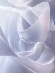 Wall Mural - Abstract white flowing curves