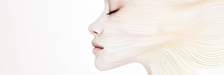 Aufkleber - Exploration of beauty through silhouette design and golden ratio lines with a focus on femininity and artistry. Generative AI