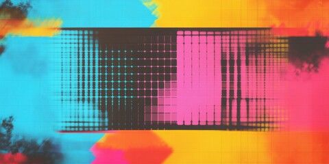 Wall Mural - vibrant and captivating abstract digital art featuring colorful splashes and intricate patterns