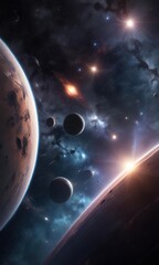 Wall Mural - Deep space galaxy background with numerous stars and planets,  celestial,  astronomy