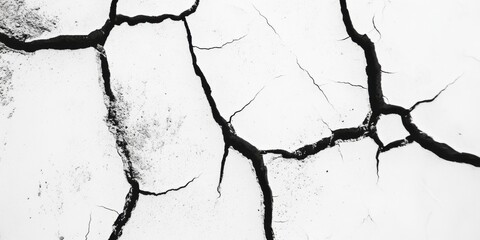 Wall Mural - abstract cracked texture on a pure white background, offering a unique visual experience
