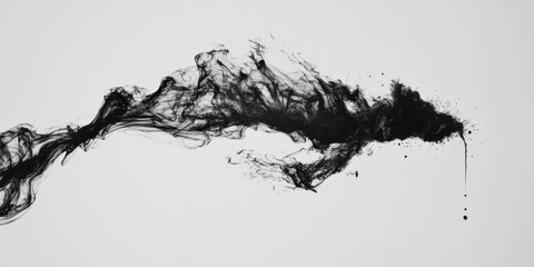 Wall Mural - dynamic black ink flow abstract art blending form and motion with flowing black ink