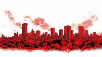 A vivid vector image depicting a factory line, highlighting the essence of Industry . in an abstract manner.