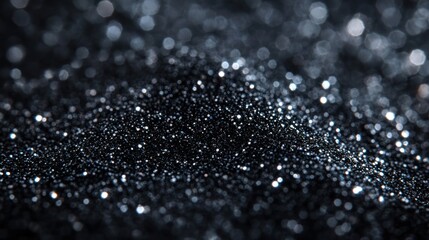 Sticker - Dark Glitter Pile, Sparkling Background, Closeup