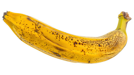 Wall Mural - A ripe yellow banana with detailed texture, isolated on a white background