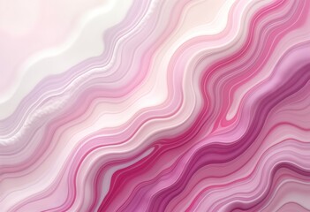 Fototapete - Abstract illustration with flowing pink, white colors. Wavy lines create smooth marble texture. Soft, smooth. Looks like liquid paint silk fabric. Great for backgrounds, textiles, fashion design.