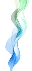 Wall Mural - a minimalist abstract design with flowing lines and a soft gradient from blue to green