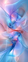 Wall Mural - A soft, fluid abstract design with blending hues of blue, pink, and purple