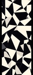Wall Mural - a geometric black-and-white abstract design with sharp angles and high contrast