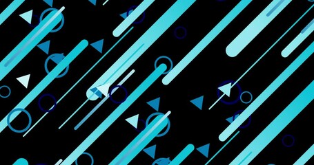 Wall Mural - geometric shape abstract loop animation. infinity motion graphic shapes loop animation on black back