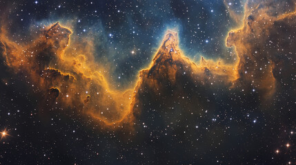 Wall Mural - Vibrant nebula clouds and twinkling stars create a stunning deep space background, inspiring awe and peace in a cosmic scene, nebula clouds, celestial. Cosmic Serenity. Illustration
