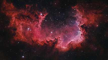 Wall Mural - Vibrant nebula clouds and twinkling stars create a stunning deep space background, inspiring awe and peace in a cosmic scene, nebula clouds, celestial. Cosmic Serenity. Illustration