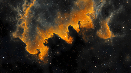 Wall Mural - Vibrant nebula clouds and twinkling stars create a stunning deep space background, inspiring awe and peace in a cosmic scene, nebula clouds, celestial. Cosmic Serenity. Illustration
