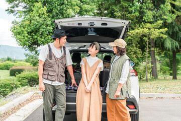 Poster - ドライブ・家族旅行・車で旅行に来た家族・ファミリー
