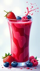 Wall Mural - A refreshing blend of mixed berries