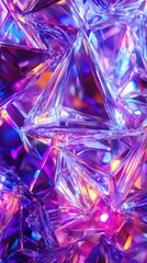 Wall Mural - Neon glowing geometric patterns in ultraviolet, creating an electrifying futuristic background.