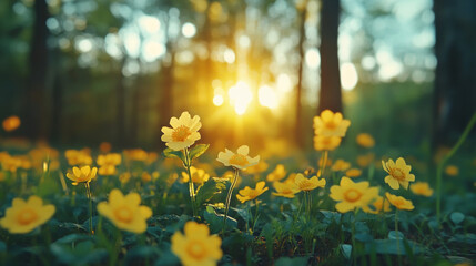 Poster - Adonis garden, A stunning image of a sunrise in an Adonis garden, showcasing nature's beauty and tranquility.