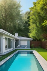 Canvas Print - Backyard pool