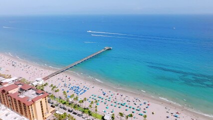 Wall Mural - drone view of Deerfield Beach, Florida