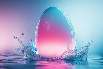 Wall Mural - egg splash with water