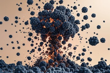 Wall Mural - Abstract Carbon Particle Explosion in Ethereal Background