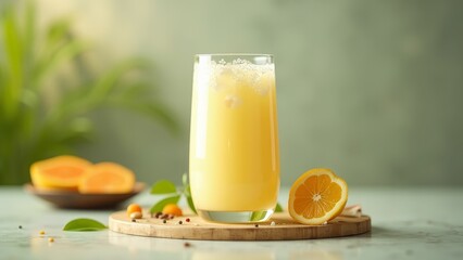 Wall Mural - A refreshing blend of oranges and sugar, served chilled