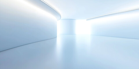 Wall Mural - empty space inside futuristic room, showroom, spaceship, hall or studio in perspective. include ceil