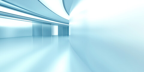 Wall Mural - empty space inside futuristic room, showroom, spaceship, hall or studio in perspective. include ceil