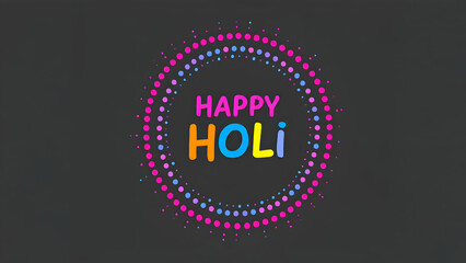 Wall Mural - Happy Holi Typography Text Handwriting Calligraphy Massage Lettering, Indian Festival Holi Illustration Colorful Background