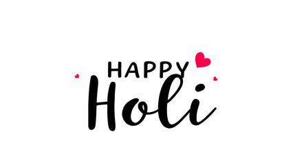 Wall Mural - Happy Holi Typography Text Handwriting Calligraphy Massage Lettering, Indian Festival Holi Illustration Colorful Background