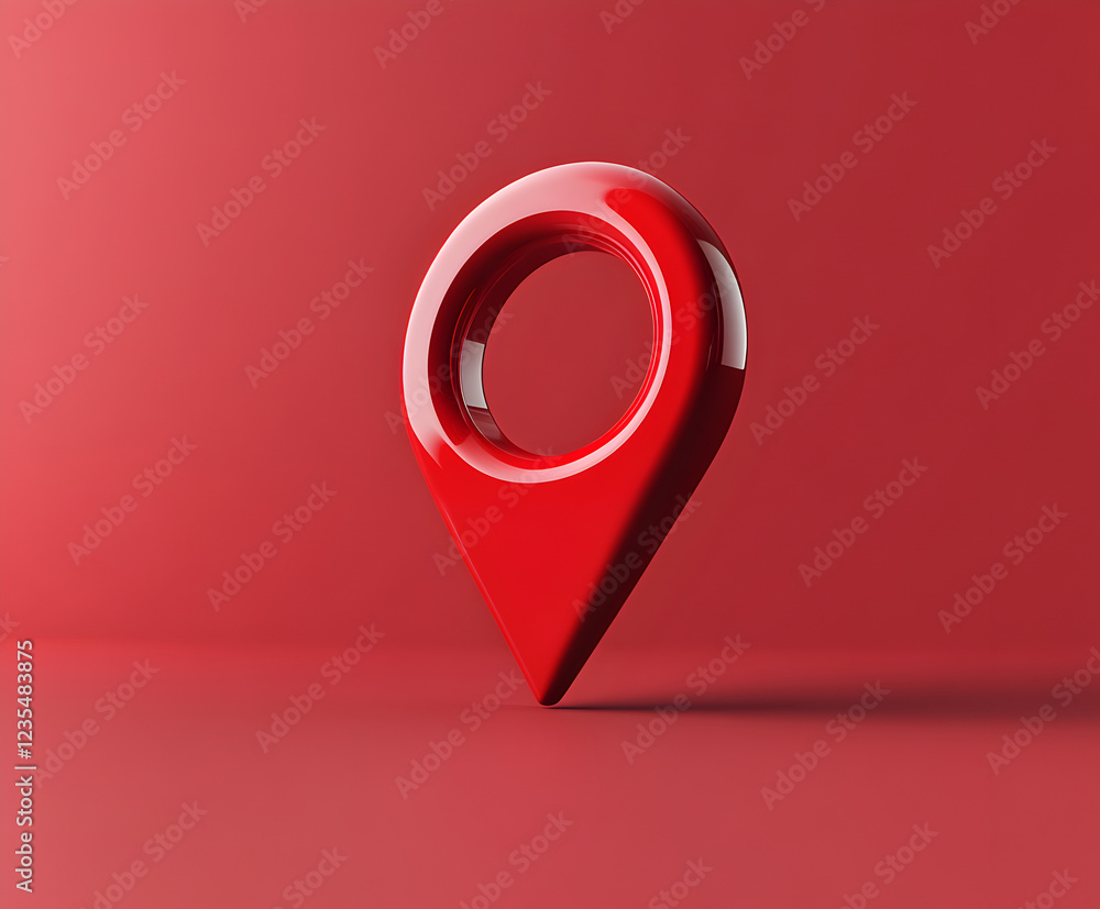 Render abstracto en 3D de un pin de GPS rojo, ideal para conceptos de ...