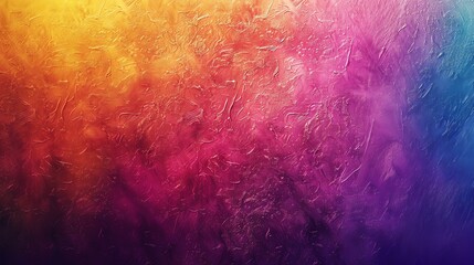 A textured background with a gradient of colors from yellow to orange, red, pink, and blue.