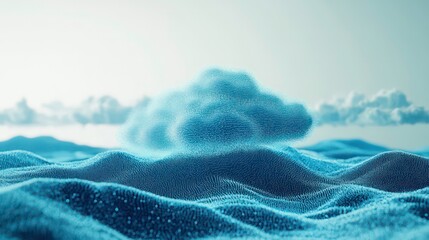 Aufkleber - Abstract blue landscape with cloud formation.