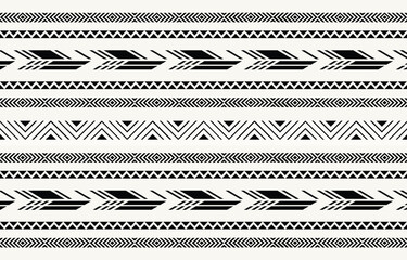 Wall Mural - Ethnic tribal  african arrow black and white stripe background. Seamless tribal pattern, folk embroidery, tradition geometric  ornament. Traditional design for fabric, textile, print, rug, paper