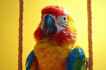 Canvas Print - Colorful parrot close-up. AI.