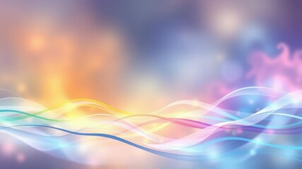 Wall Mural - Abstract image of colorful waves merging and blending together, representing the unity of spirit across the vibrational spectrum, vibrational, waves