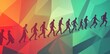 © RizArt - Silhouettes ascend a colorful geometric pathway representing progress