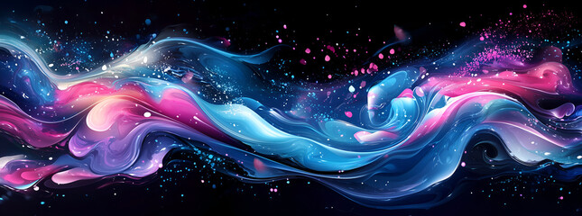 Wall Mural - digital illustration of an abstract background with swirling patterns in shades of blue and purple, 