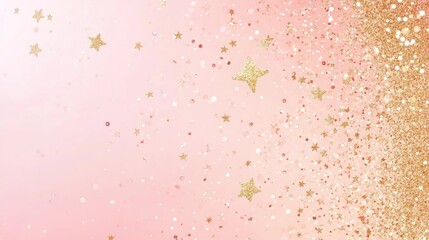 Wall Mural - Pink glitter stars background, celebration, design