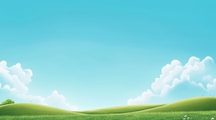 Poster - Serene Landscape with Blue Sky and Soft Clouds