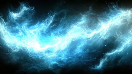 Wall Mural - Abstract Blue Electric Energy Plasma Background Image Digital art of swirling light and energy